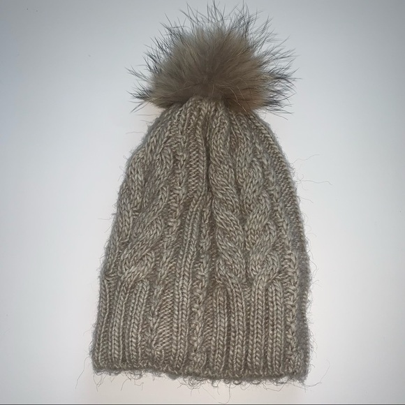 winter hat with real fur on top main image 6